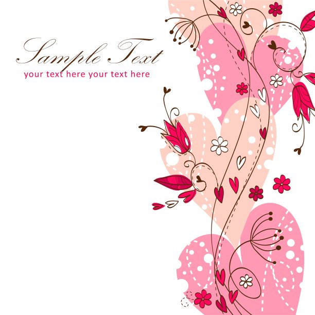 优雅的情人节鲜花明信片图片下载