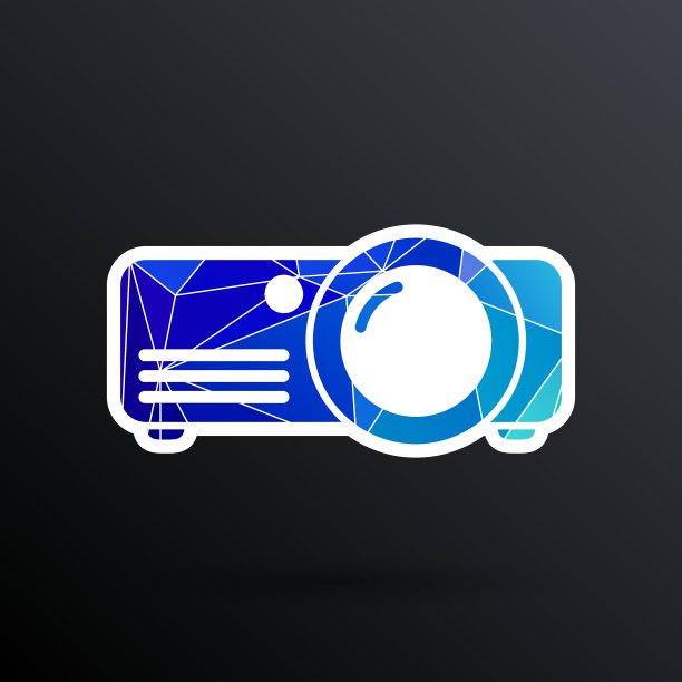 投影仪图标圆形正方形按钮符号图片下载