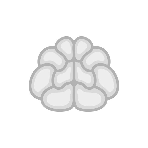 白色背景上的大脑图标图片下载