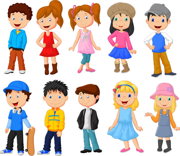 可爱儿童卡通集图片下载