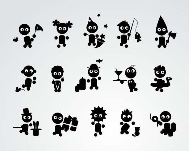 黑色滑稽人物图标图片下载