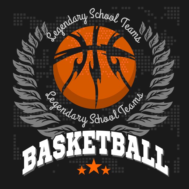 篮球标志的t恤海报横幅图片下载