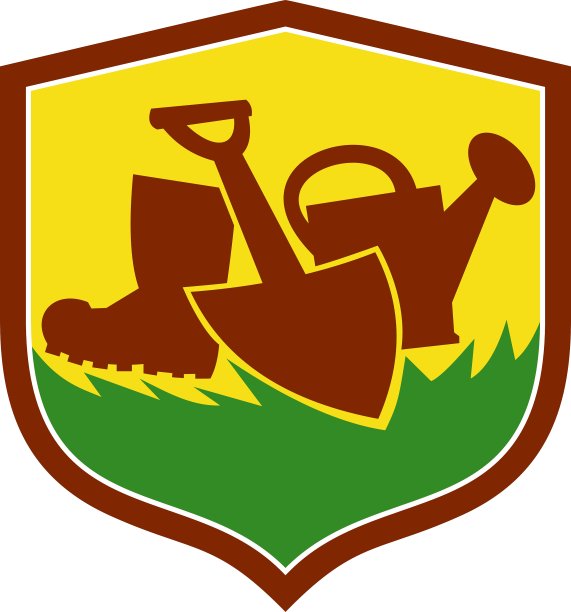 铁锹胶靴浇水罐盾复古图片下载