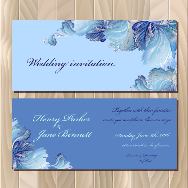 冬季冰冻玻璃设计请帖图片下载