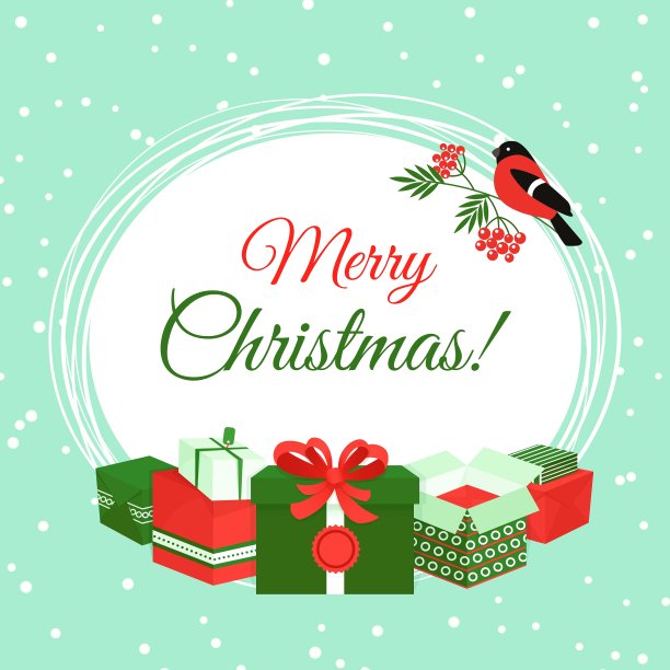 圣诞贺卡和礼品盒图片下载