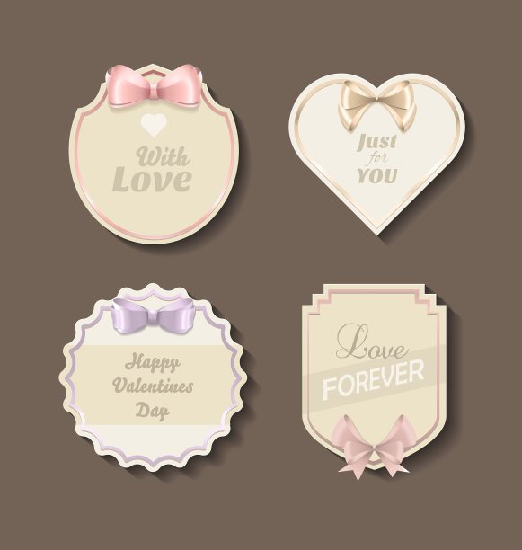 经典的情人节爱情贴纸图片下载