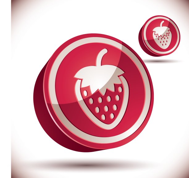 草莓3 d图标图片下载