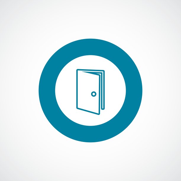 门图标粗体蓝色圆边框图片下载