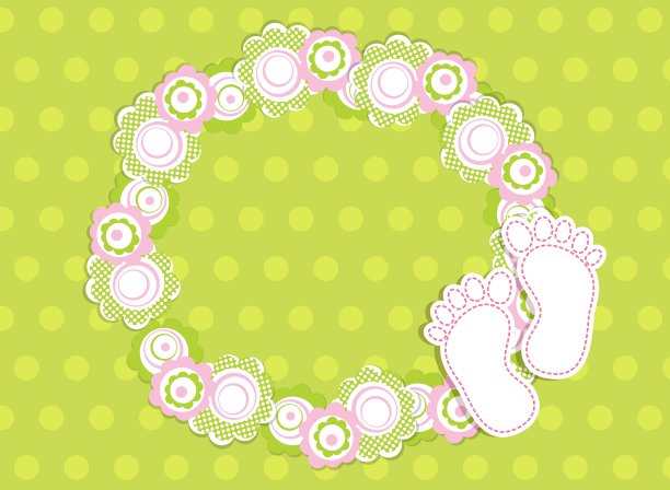 经典的女婴降生通告卡图片下载