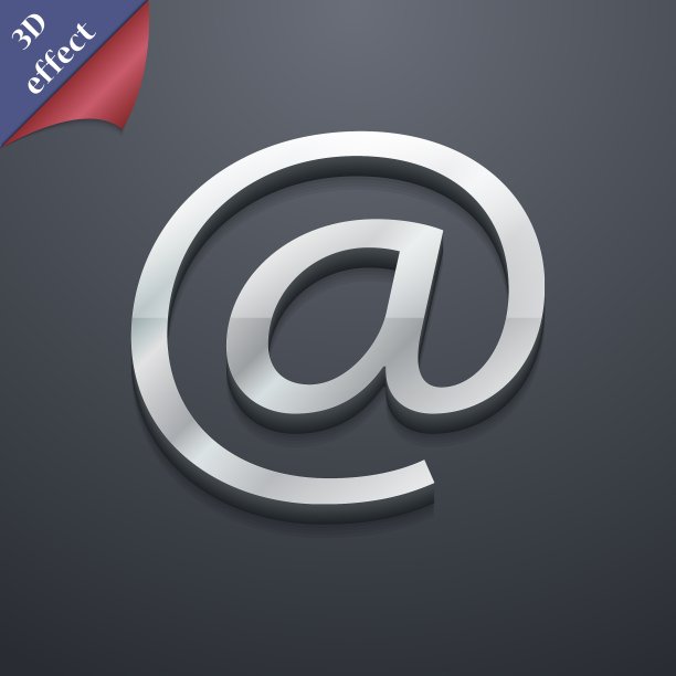 邮件图标符号3D风格时尚的现代设计图片下载