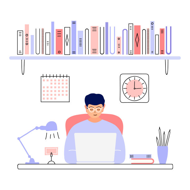 与员工工作场所。坐在办公桌前，拿着笔记本电脑的人。图片下载