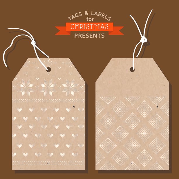 圣诞节标签或标签-斯堪的纳维亚风格图片下载