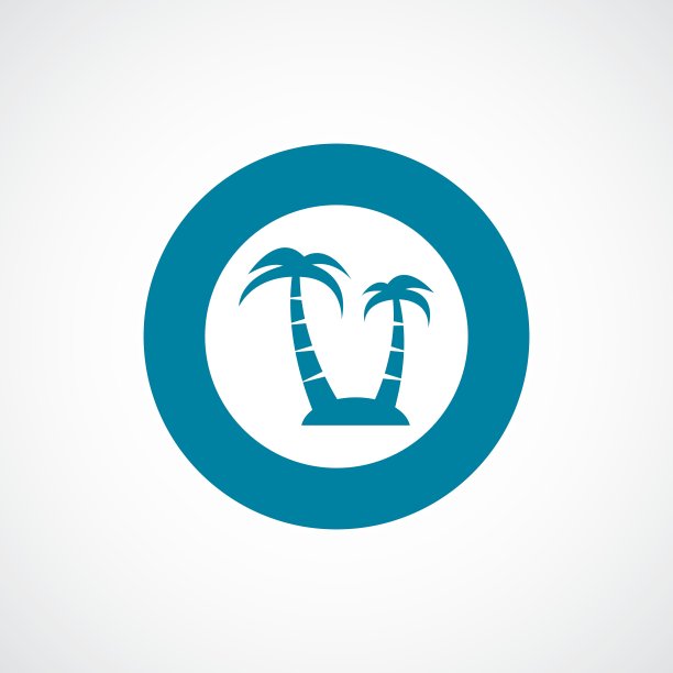 岛图标粗体蓝色圆边框图片下载