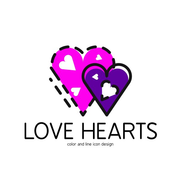 平面设计的彩色线图标图片下载