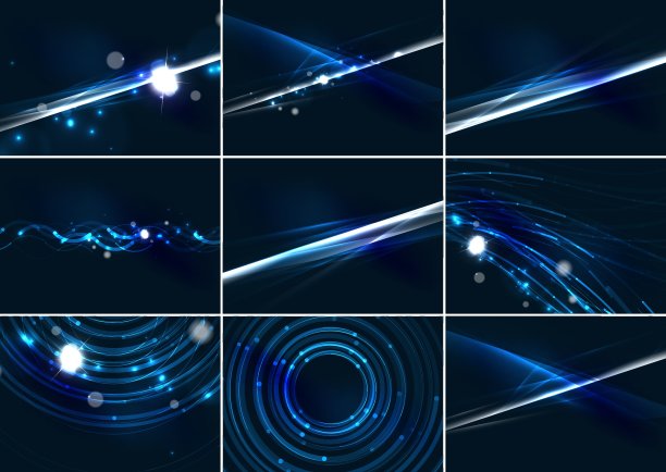 抽象色彩用辉光线条在黑暗空间中勾勒图片下载