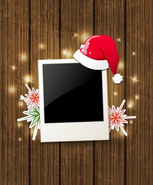 圣诞背景照片和圣诞老人的帽子图片下载