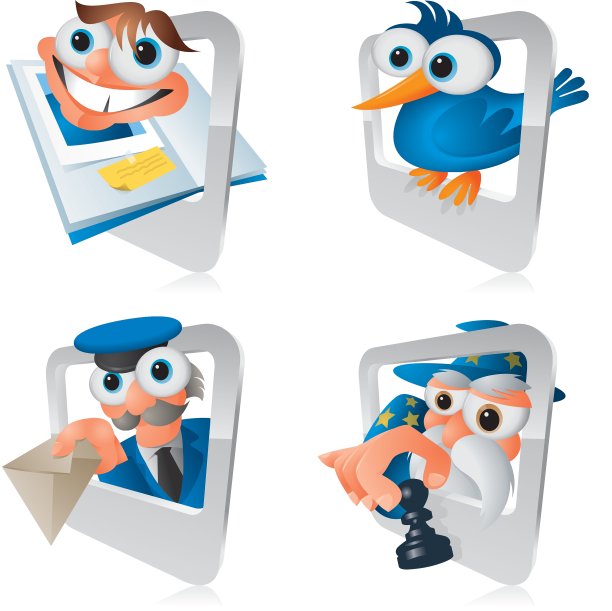 卡通智能手机应用社交图片下载