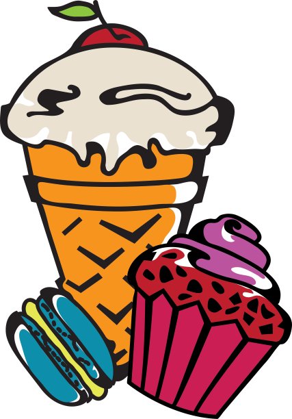 冰淇淋纸杯蛋糕通心粉套装图片下载