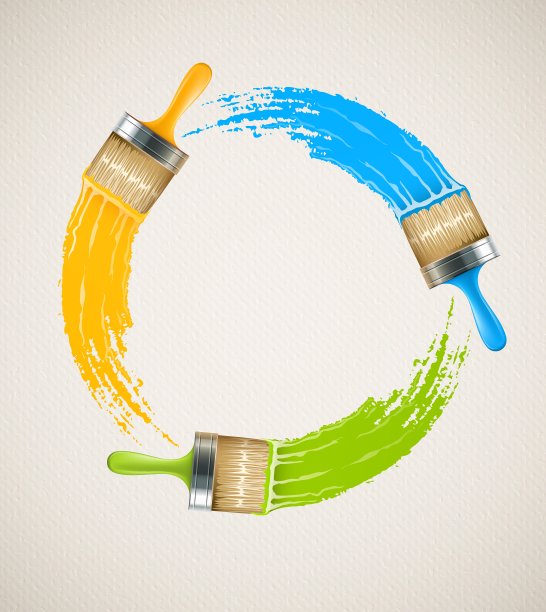 画笔与油漆绘图图片下载