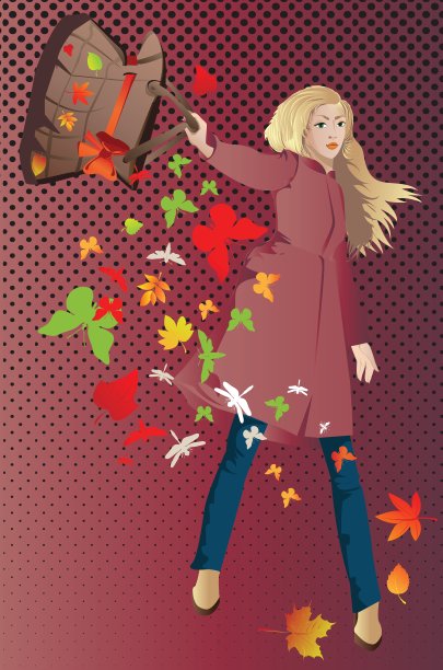 秋天的女孩图片下载