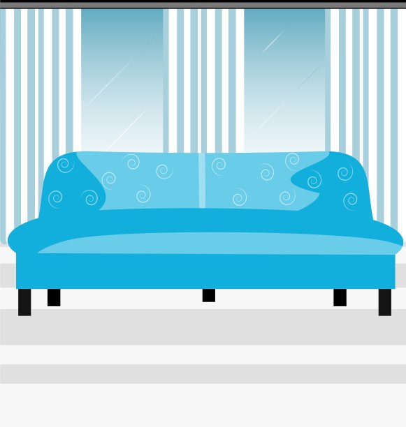 蓝色的沙发图片下载