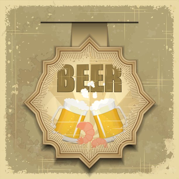 复古明信片封面菜单-啤酒图片下载