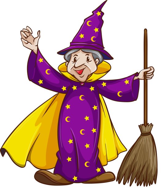 一个拿着扫帚的巫师图片下载