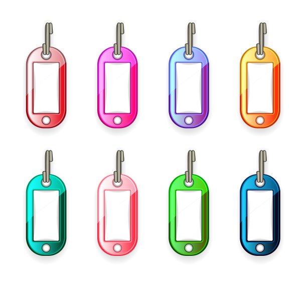 一套不同颜色的塑料标签，以供不同的需要图片下载