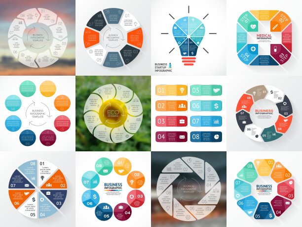圆形箭头信息图设置模板为周期图片下载