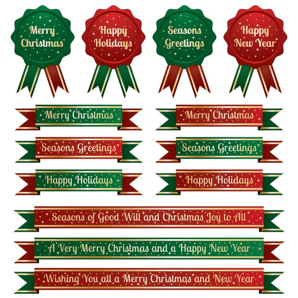 圣诞彩带和标志图片下载