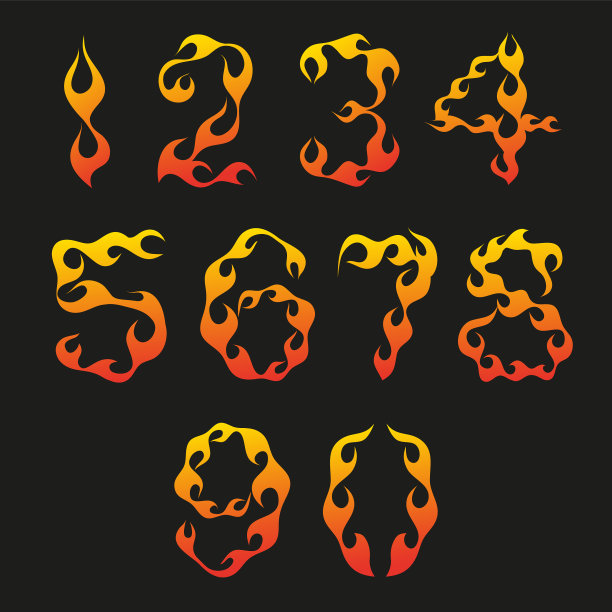 一组火焰形状的人物图片下载