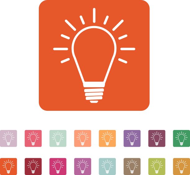 灯的图标创意标志平坦图片下载