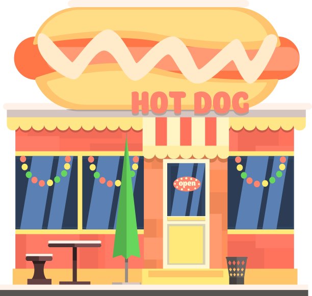 圣诞前的热狗咖啡馆图片下载