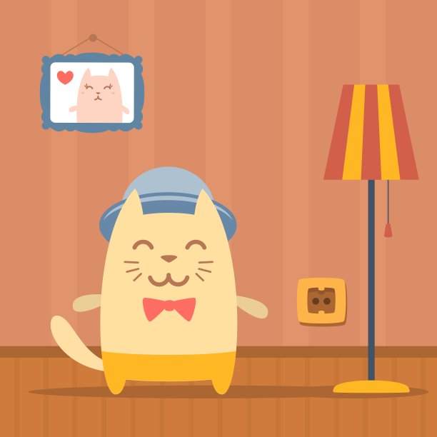 角色音乐家在服装帽子和领结图片下载