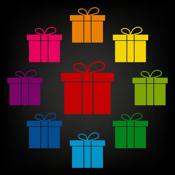 礼盒图标套装图片下载