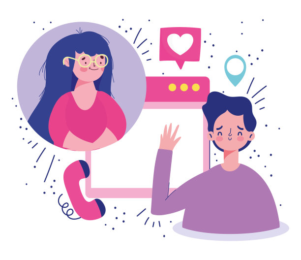 网上见面，情侣浪漫视频通话图片下载