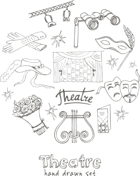 手绘涂鸦戏剧集图片下载