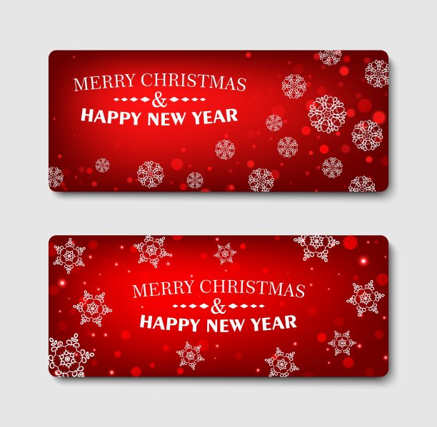 圣诞快乐横幅设计背景集图片下载