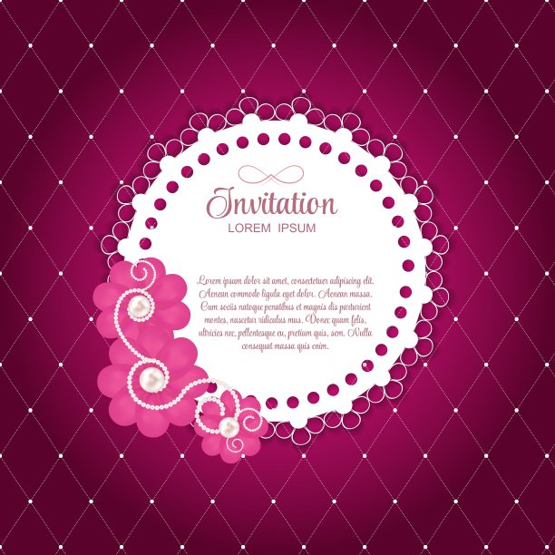 浪漫的花复古邀请卡背景图片下载