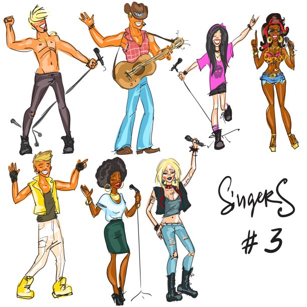 歌手-第三部分手绘收藏图片下载