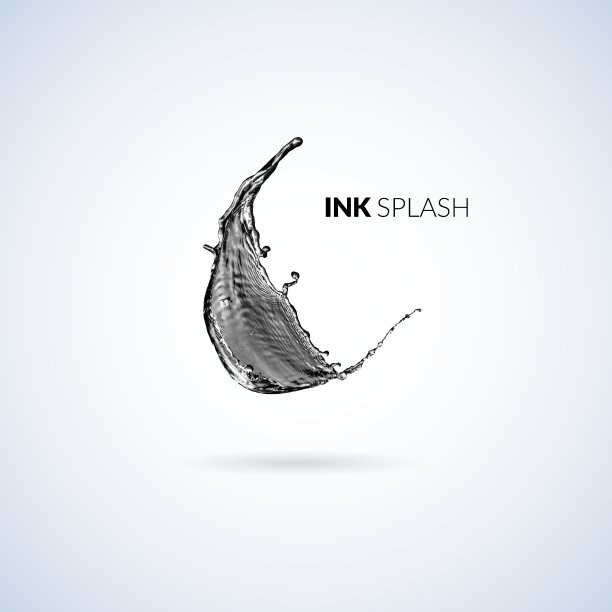 黑墨油漆或油渍隔离在白色上图片下载