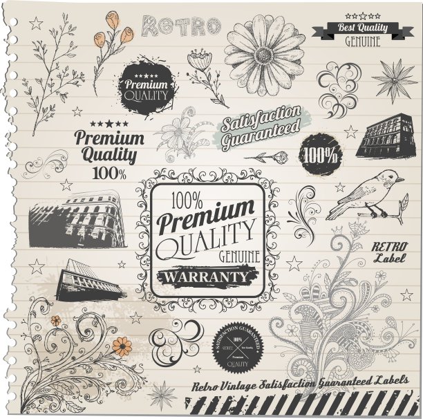 书法设计元素和页面装饰图片下载