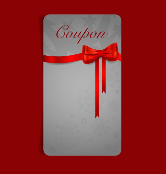 有礼品蝴蝶结和丝带的礼券图片下载