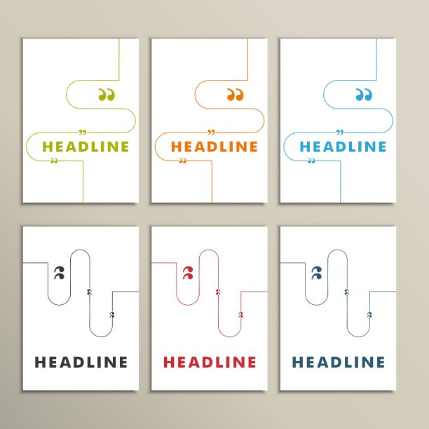 在白色背景上设置彩色的抽象线条图片下载