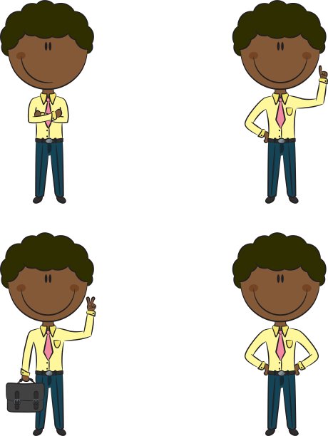 可爱有趣的非裔美国商人图片下载