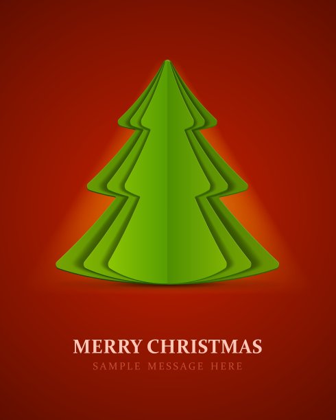 圣诞树剪纸图片下载