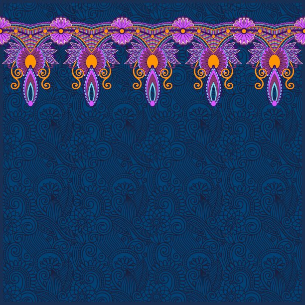 华丽的花背景与装饰条纹图片下载