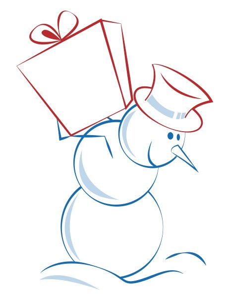 圣诞雪人拿着礼物图片下载