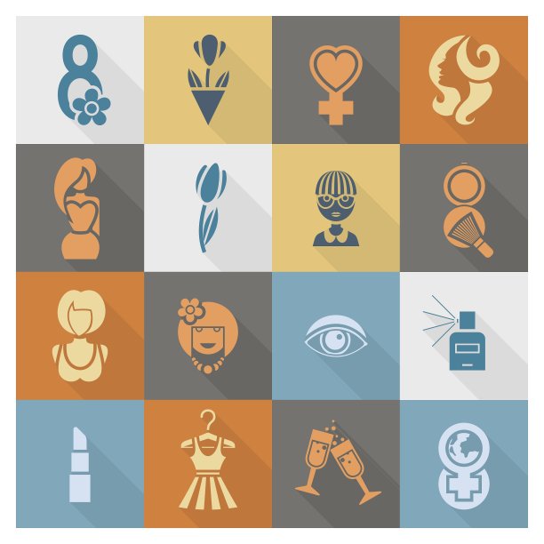 妇女节图标集图片下载