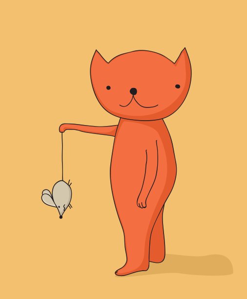 猫拿着鼠标图片下载